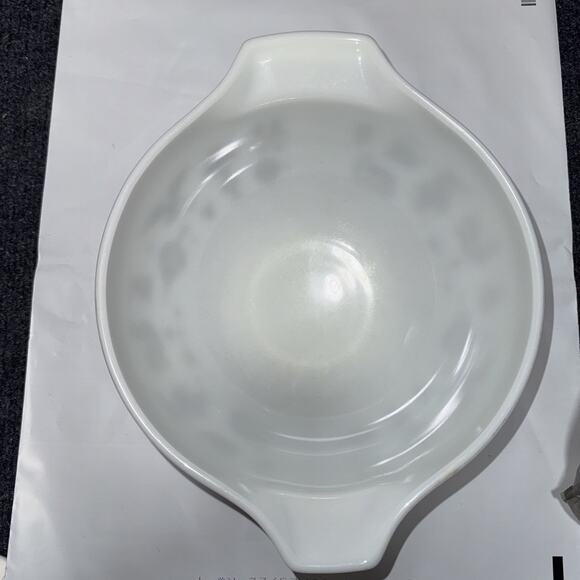 Pyrex 443 Early Americana 2 1/2qt Cinderella Round Casserole Dish Brown on White - Picture 4 of 16